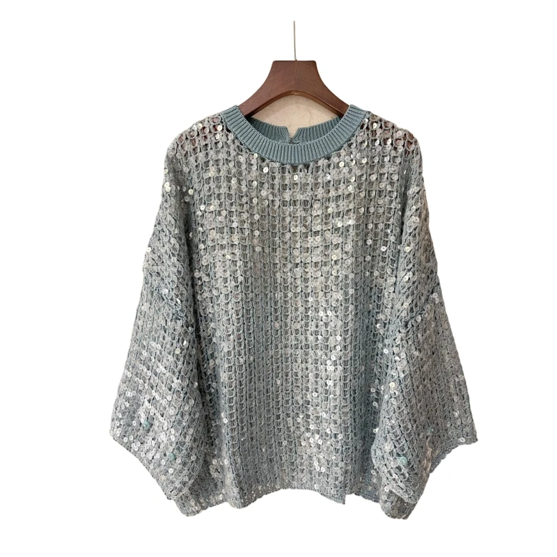 26 Heavy Handmade Scale Casual Sweater Top Quality Lightweight Sweater Czenititreide Top Dames Cotton and Linen AF1643