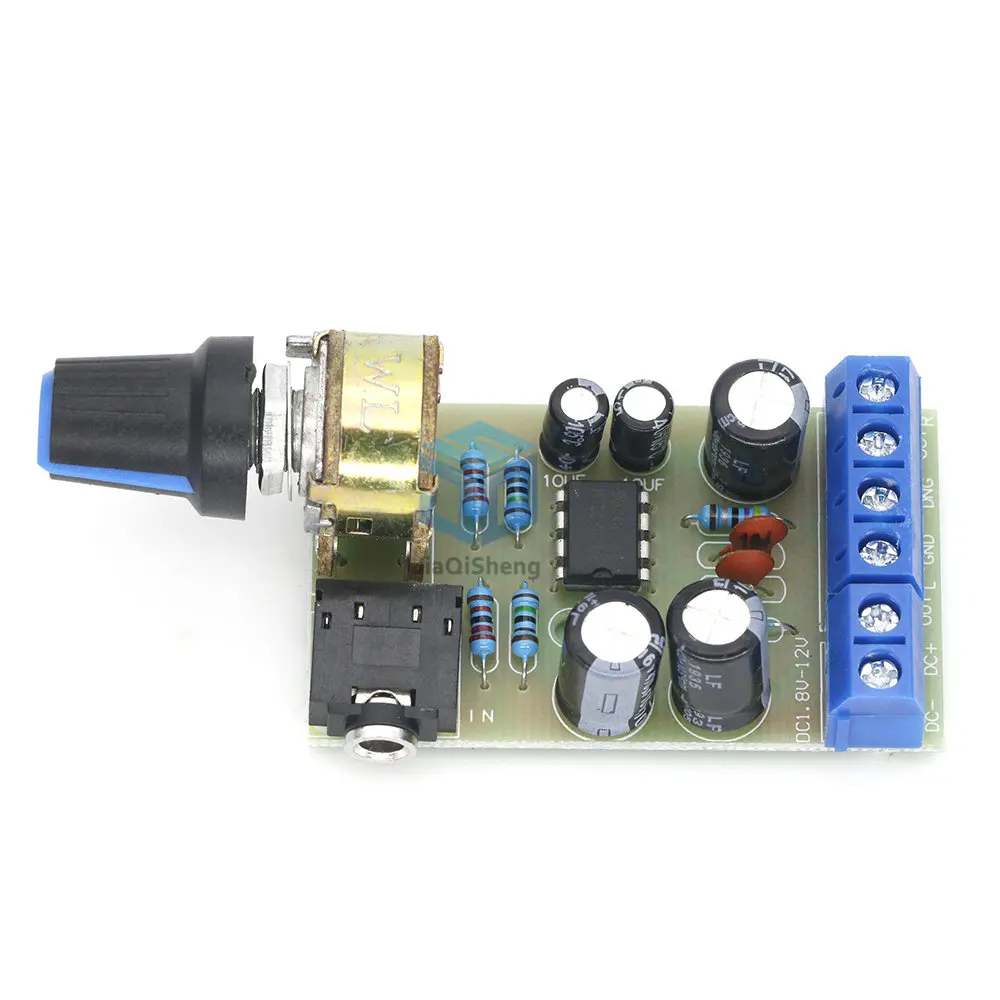 TDA2822 TDA2822M Amplifier Board DC 1.8-12V 2.0 Channel Stereo Mini AUX Audio Amplifier Module AMP with 50K Ohm Potentiometer