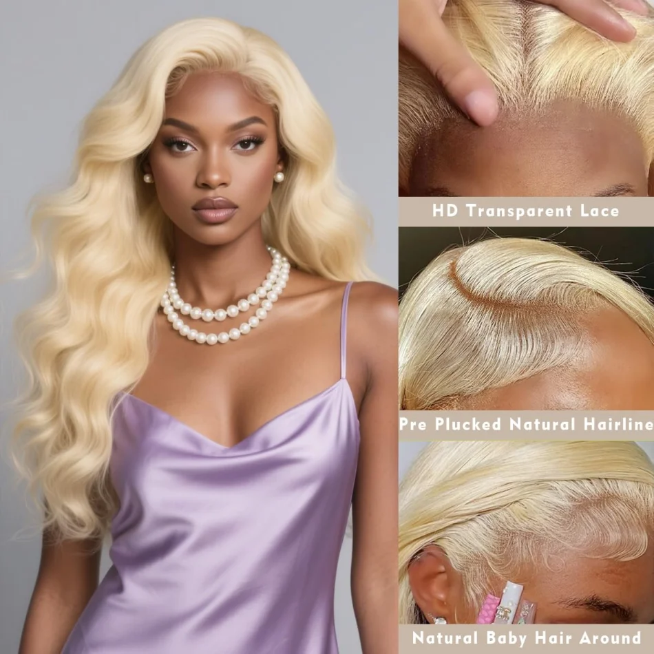 613 Hd Lace Frontal Wig 13x6 Body Wave Human Hair Wigs Blonde 30 Inch brazilian Lace Front Wig Human Hair for women 220 density image 3