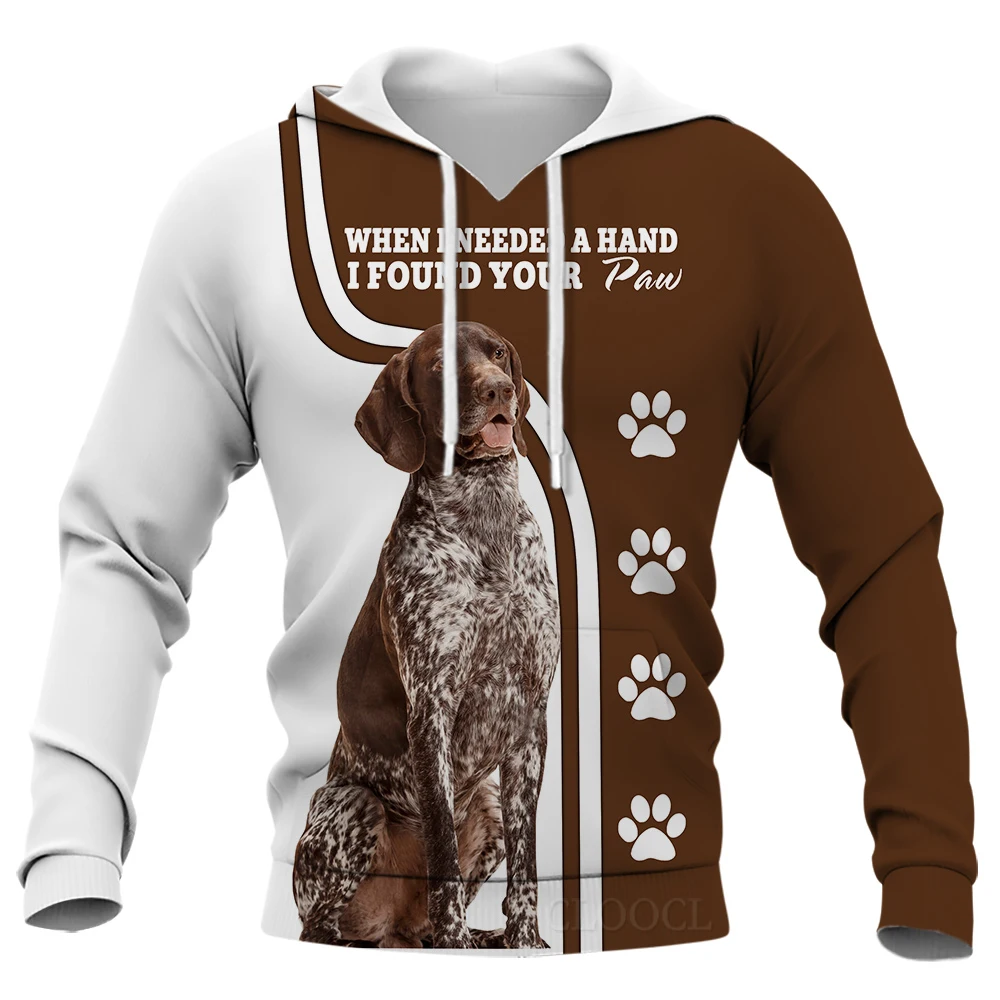 

CLOOCL Men Hoodies Animal German Shorthaired 3D Print Male Hoodies Long Sleeve Boy Girl Casual Women Hoodie Youth Clothing