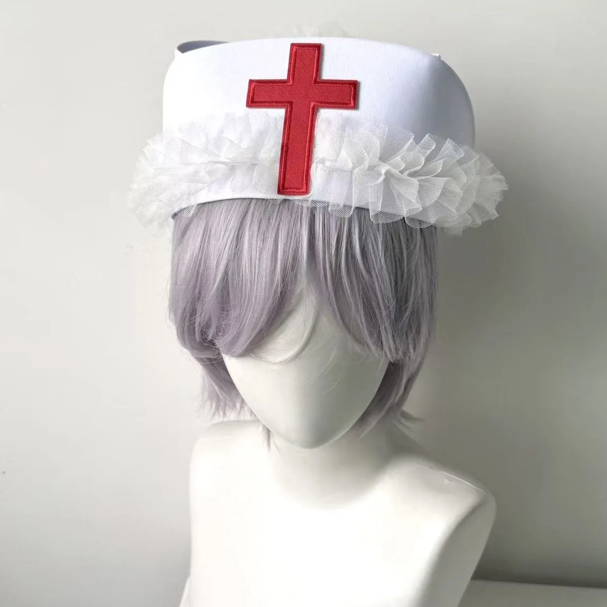 

Subculture Millennium Y2K Girl Gothic Handmade Medical Nurse Hat with Sweet Lace Cosplay Photo Props Women Harajuku Hat