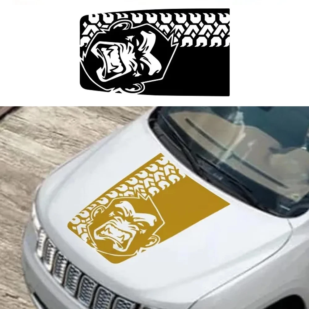 

Наклейка на капот автомобиля для Jeep Renegade Wrangler JT JK Rubicon, графика Angry Monkey, виниловая наклейка, аксессуары для автотюнинга