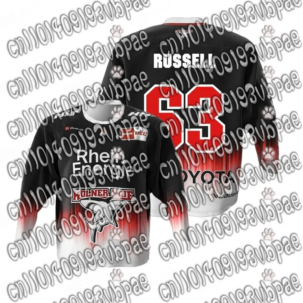 

Одежда для беременных Kölner Haie MacLeod # Хоккейная футболка с длинным рукавом RussellDEL Germany 89, спортивная, повседневная, для взрослых и детей, унисекс