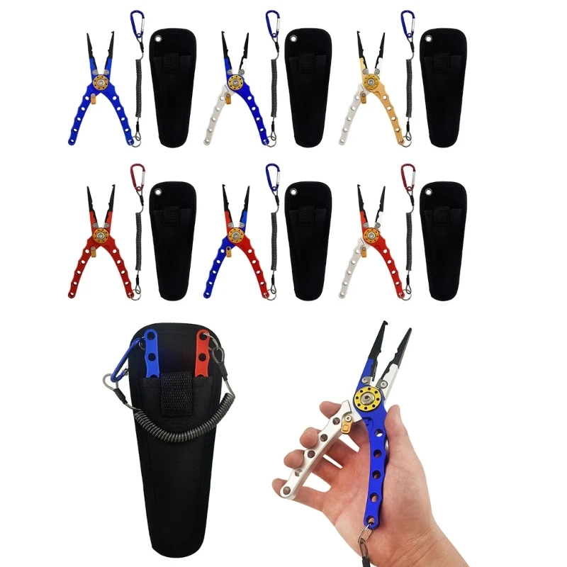 Aluminum Alloy Fishing Lip Holder Plier, Fish Grip Grabber, Multifunctional Line Cutter, Hook Remover, Tackle Tool