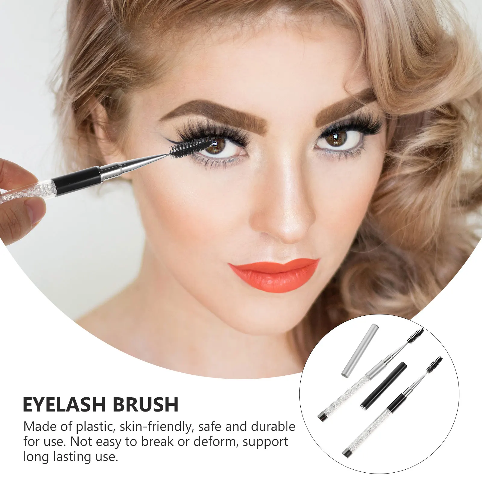 

2Pcs Eyelash Brush Dual-Use Makeup Tool for Separating Eyelashes and Styling Brows Compact Design Ideal for Travel Daily Use and