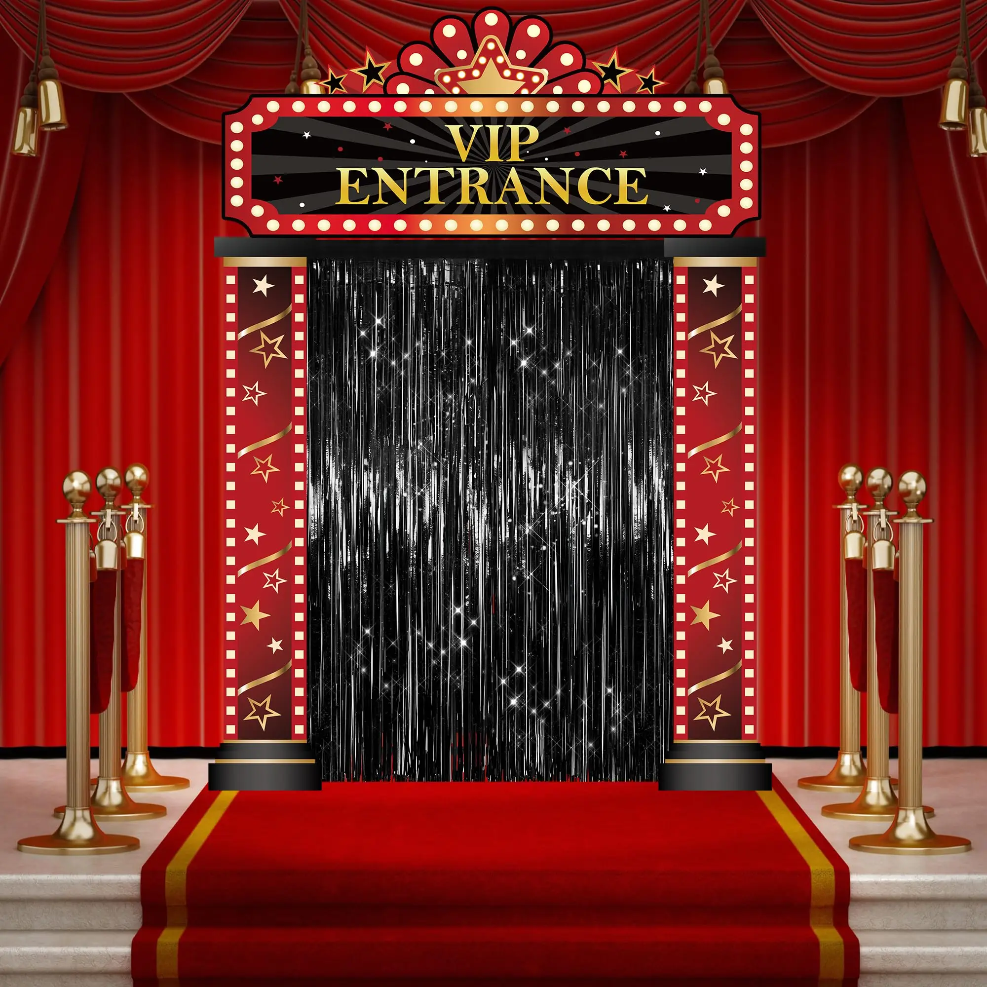Set de Fondo Temático de Películas VIP para Cumpleaños, Accesorios de Clapperboard, Juego de Cartas, Decoración de Fiesta, Pancarta para Amantes de las Películas