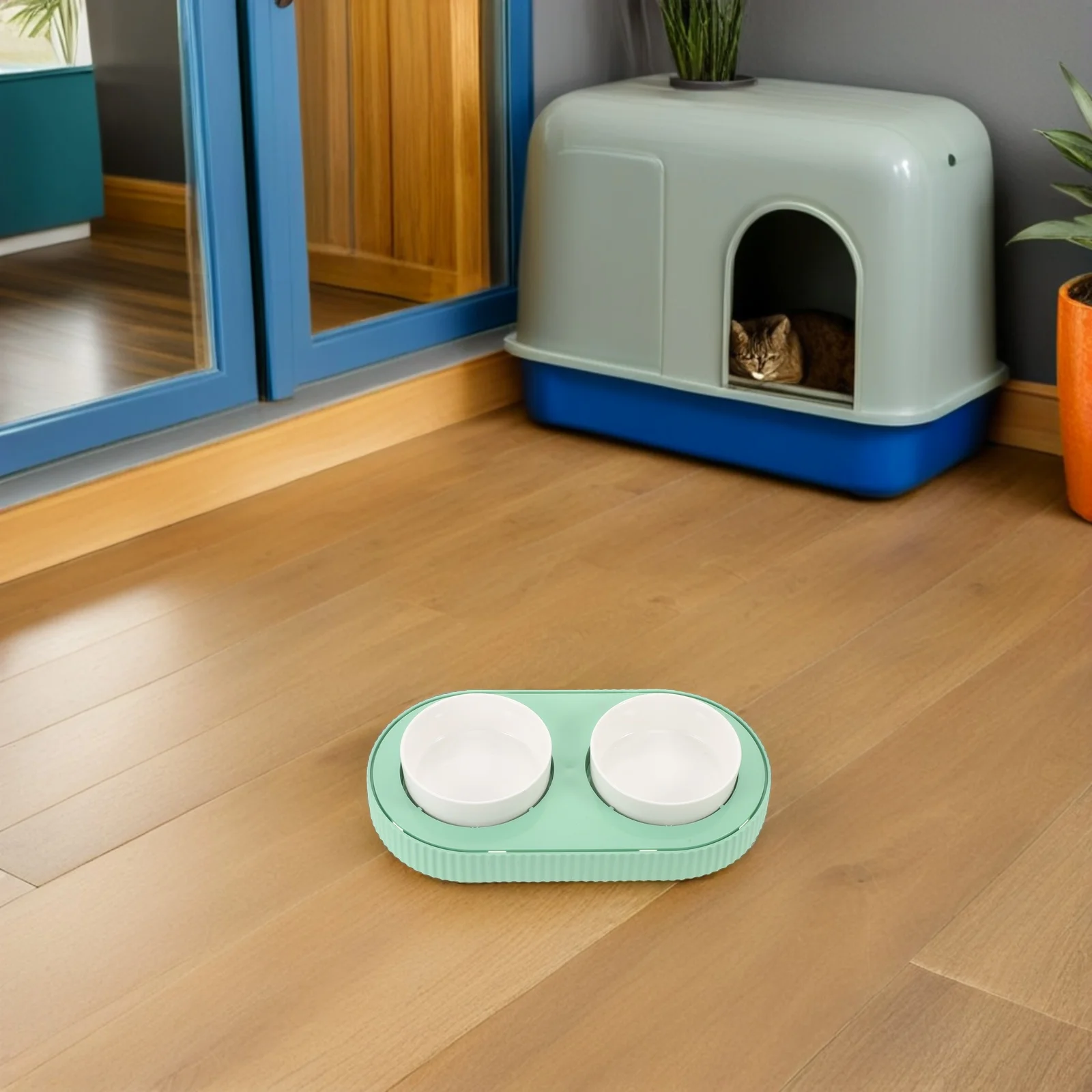 

1Set Heated Ceramic Cat Bowl Detachable Dual Bowls for Indoor Pets Winter Warm Food Water Feeder Thermal Pet Feeding Solution