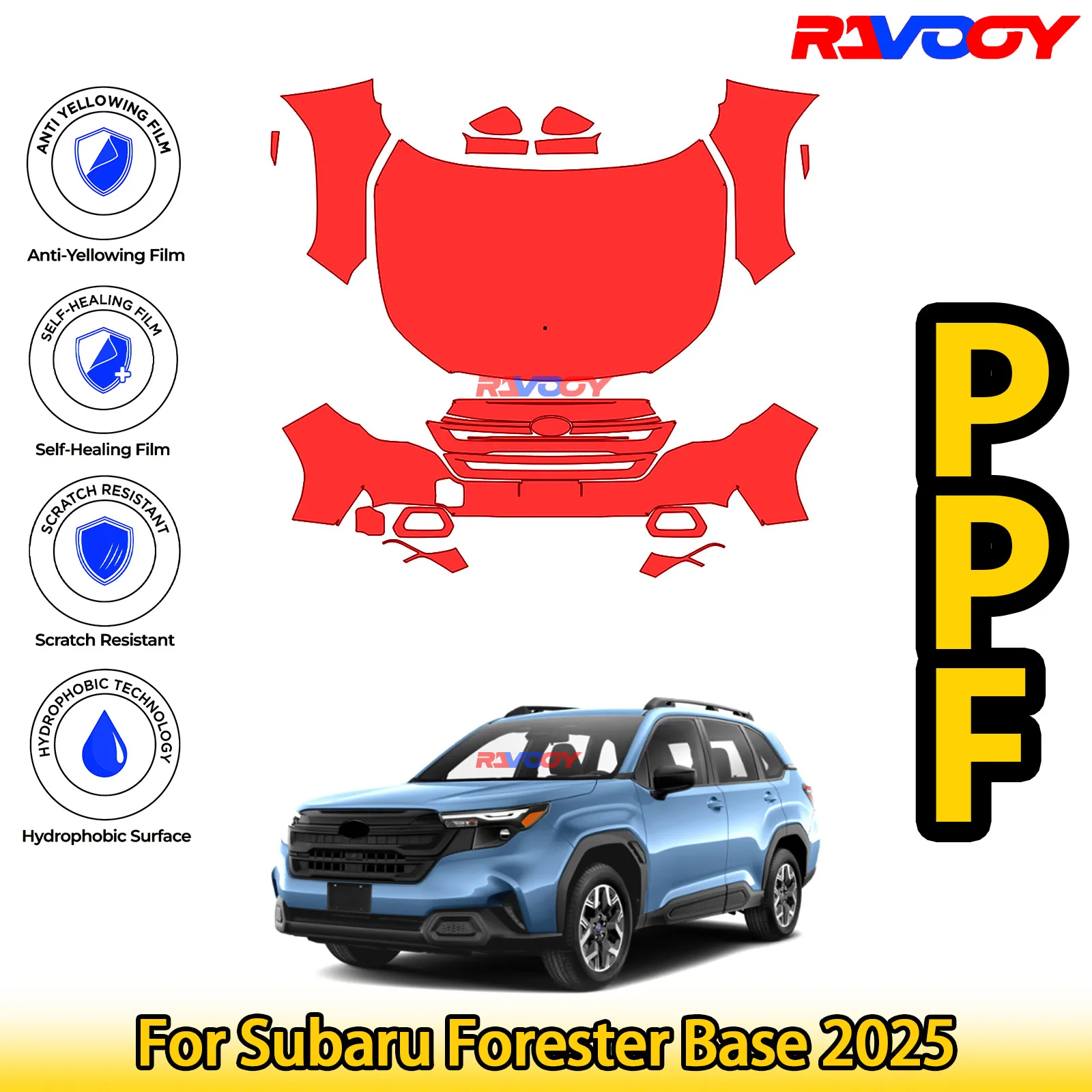 

For Subaru Forester Base 2025 Glossy Matte Black Precut front PPF Kit Paint Protection Film