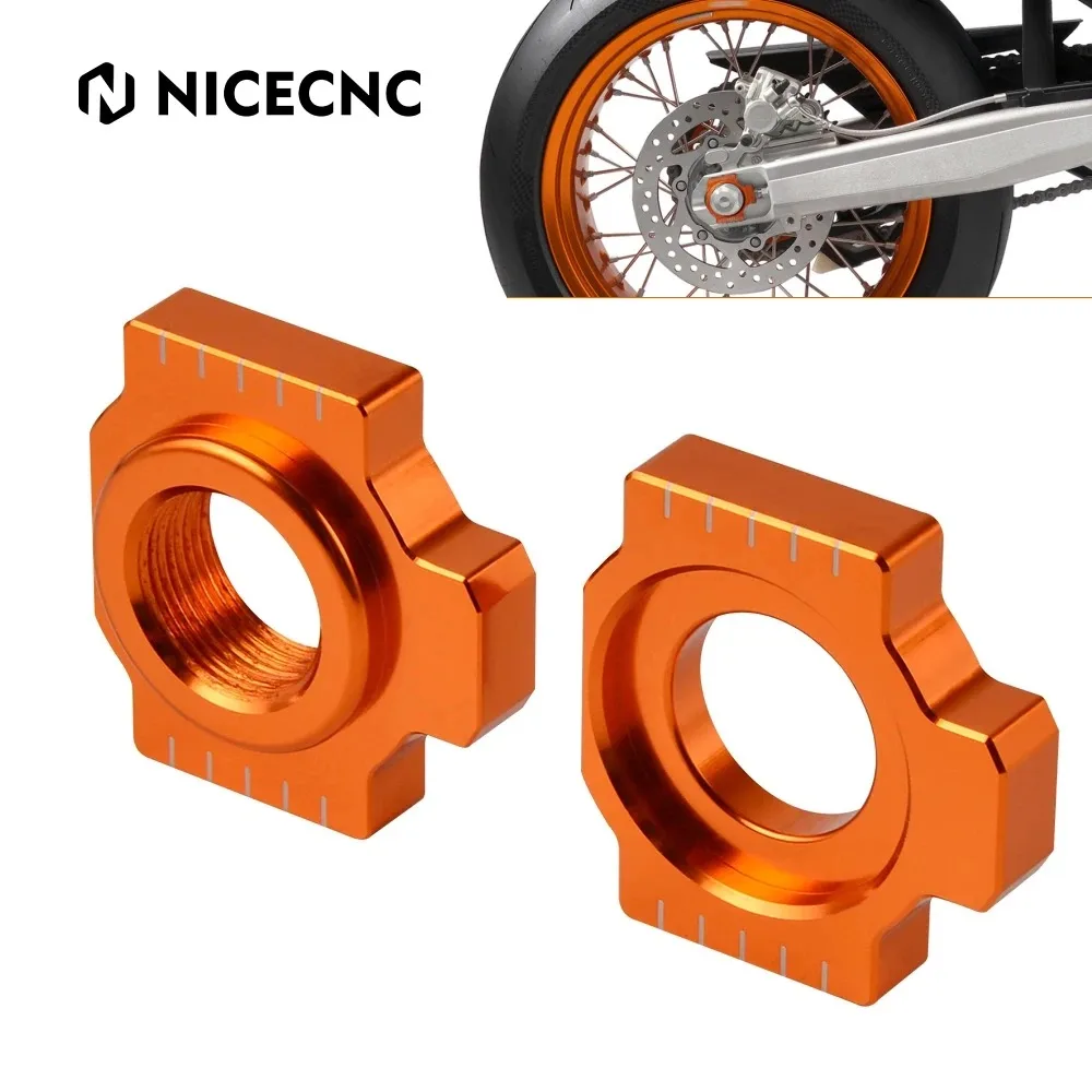 

Motorcycle Aluminum Axle Blocks Chain Adjusters for KTM 690 SMC R 690 SMCR 2019-2025 690 Enduro R 2009-2025 690 Duke 2008-2019