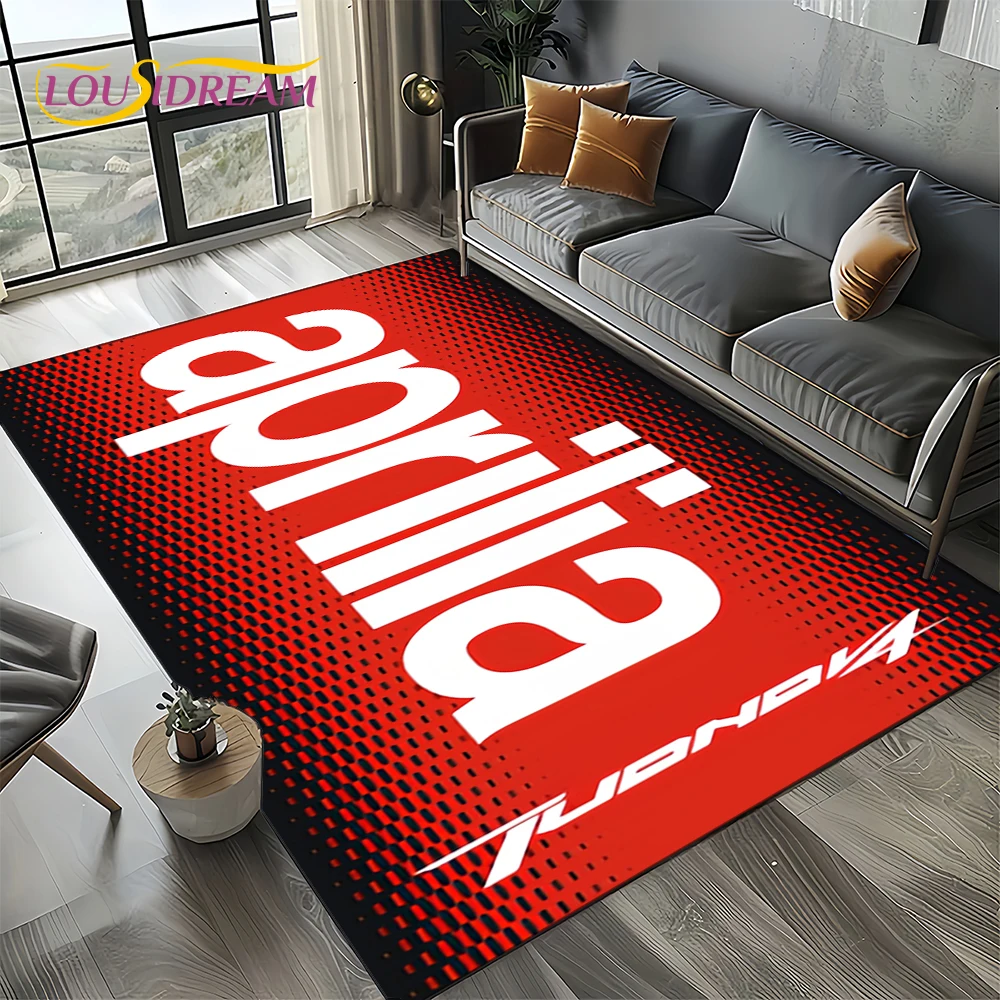 2025  Aprilia Racing Car Logo Motorcycle Carpet Rug for Bedroom Living Room Home Sofa Decoration,kids Play Decor Floor Mat Gift