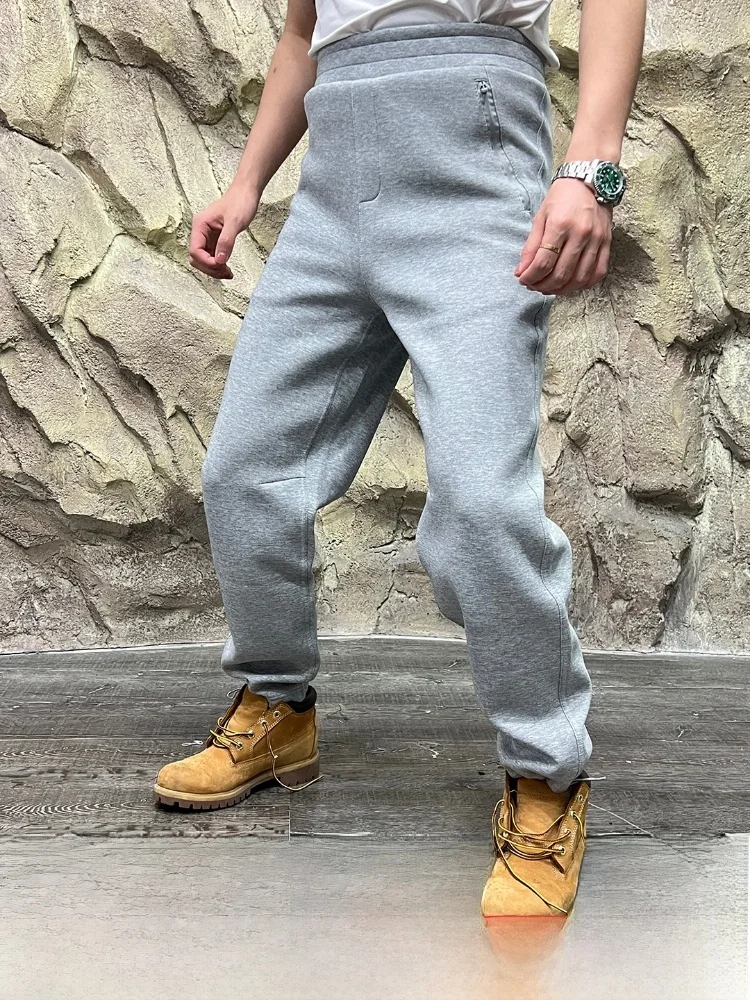 

Уличные хлопковые мужские спортивные штаны с тяжелой талией и прямыми штанинами, повседневные прямые брюки, повседневные деловые брюки