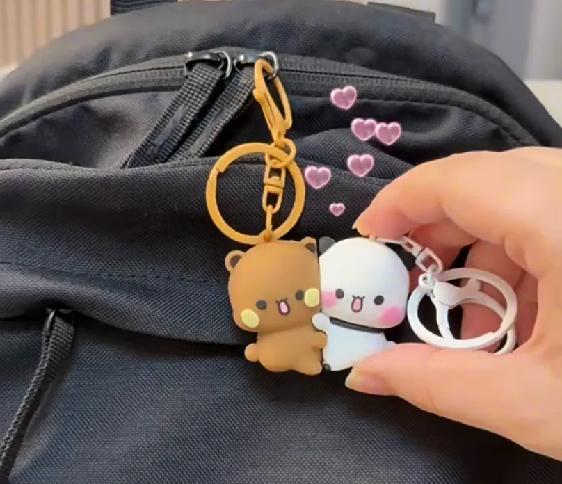 Stilvoller Cartoon Bubu und Yier Magnetischer Umarmungs-Schlüsselanhänger Niedliche Magnetische Spielfiguren Paar-Accessoires Themen-Geschenke für Mädchen – Detail 5