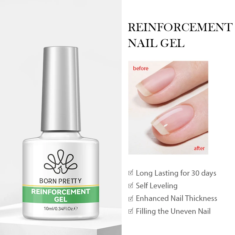 BORN PRETTY Jelly Nude Gel-Nagellack, 10 ml, hellrosa, pfirsichfarben, durchscheinende Farbe, UV-Lichtheilung, Gel-Lack, Nagelkunst, DIY zu Hause
