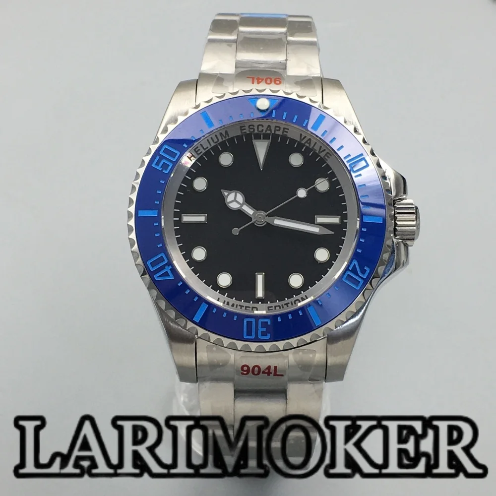 LARIMOKER 43MM Orologio meccanico da uomo NH35 Miyota 8215 PT5000 Vetro zaffiro luminoso Quadrante nero Lunetta in ceramica Orologio impermeabile
