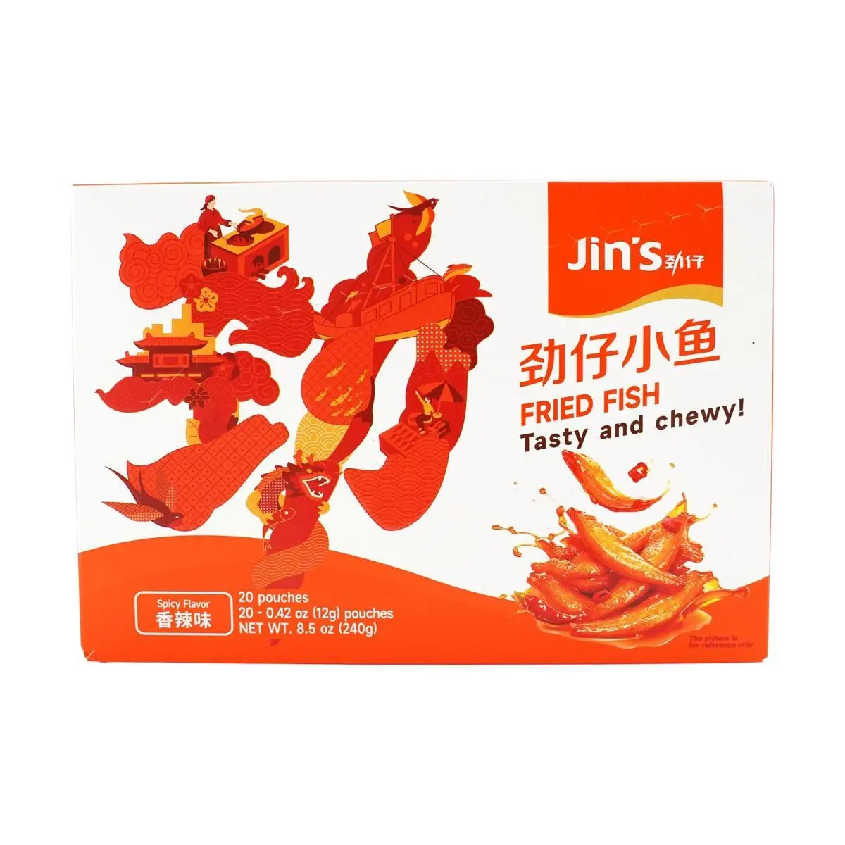 Hua Wen-Authentic Spicy Seafood Snack, 5 Pacotes, Autêntico, 20 Pacotes, 8,46 oz Cada