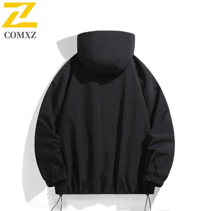 COMXZ الراحة في الهواء الطلق قسط الرجال سترة التخييم دراجة نارية معطف مقنعين الرحلات ضوء الرياح مقاومة الخريف ملابس جديدة