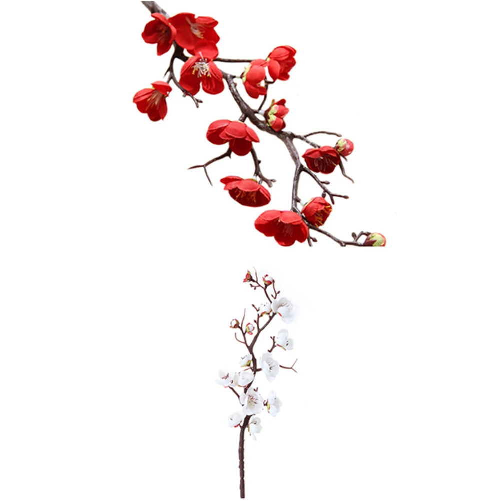 

2 Pcs Simulated Flower Arrangement Artificial Plum Blossom Branches Plant for Bouquet Outdoor Lawn Home Decoration