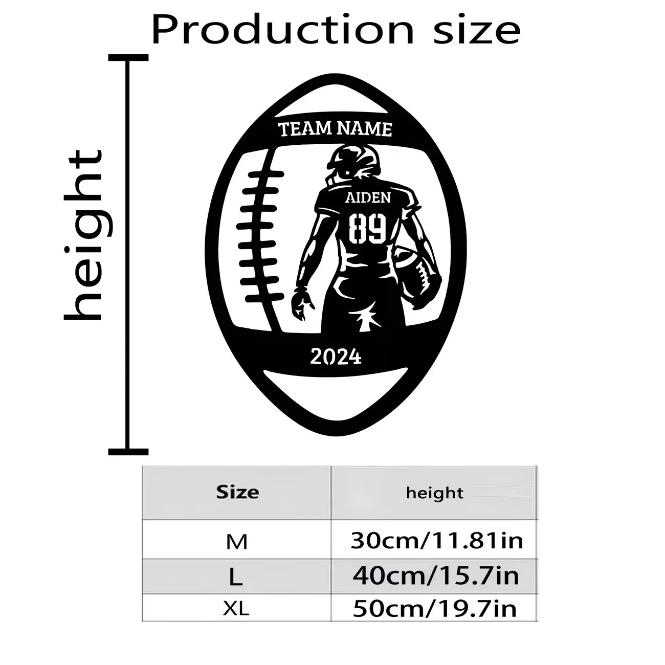 Custom Metal Signs for American Football Players, Custom Name Plaques for Football Athletes, Metal Decorations for Players Gifts