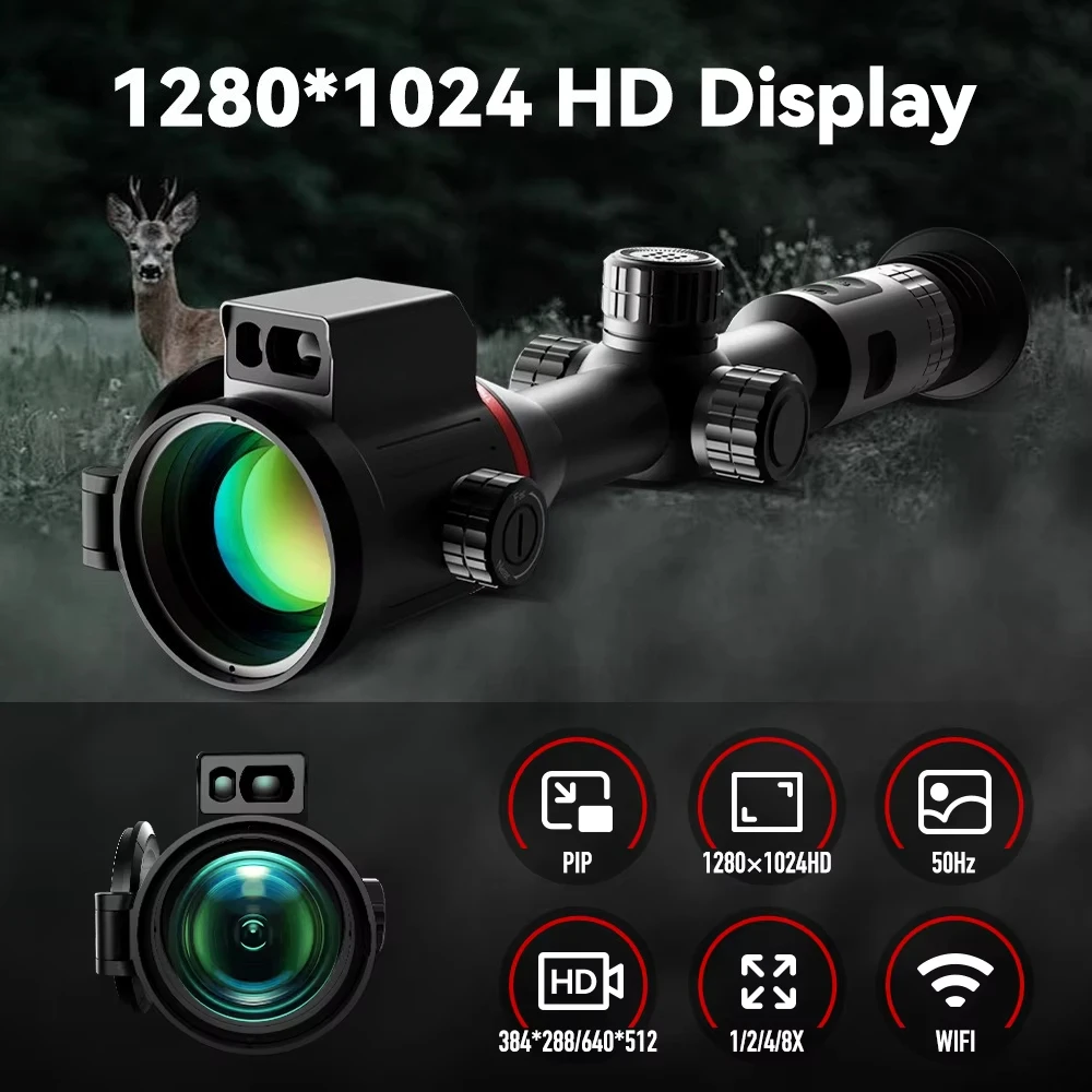 Thermal Imaging Monocular IP66 Waterproof Hunting Scope 8x Zoom Thermal Telescope for Wildlife Observation
