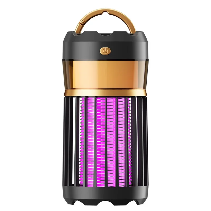 Bug Zapper & Insect Fly Pest Attractant Trap & LED Camping Lantern, USB/Solar-Rechargeable,Insect Fly Traps Grey