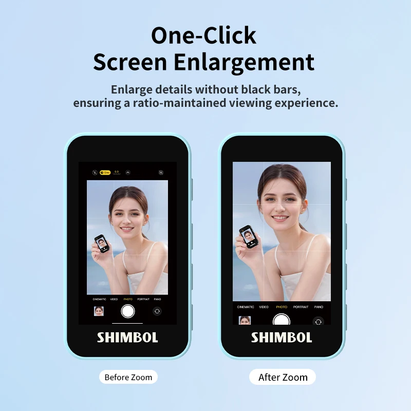 

Shimbol CP5 Mini Magnetic Cell Phone Vlog Self Timer Monitor Screen Using Rear Camera Monitor For Live Streaming Creating