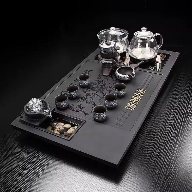 Ceremony Chinese Tea Tray Rectangle Living Room Hospitality Luxury Tea Tray Decorative Serving Bandeja Madera Home Decorationgs 6