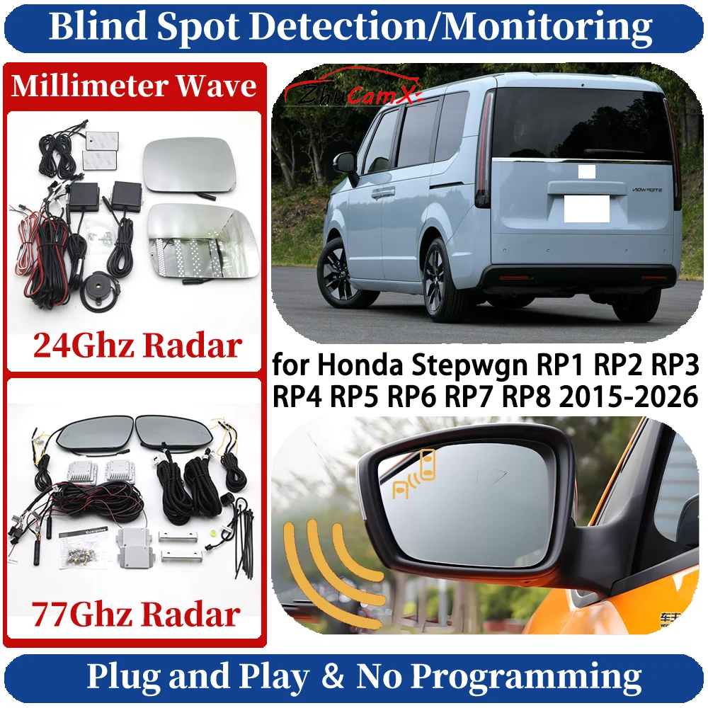 Blind Spot Monitoring/Detection System for Honda Stepwgn RP1 RP2 RP3 RP4 RP5 RP6 RP7 RP8 Night Driving Side Lane Change Assist