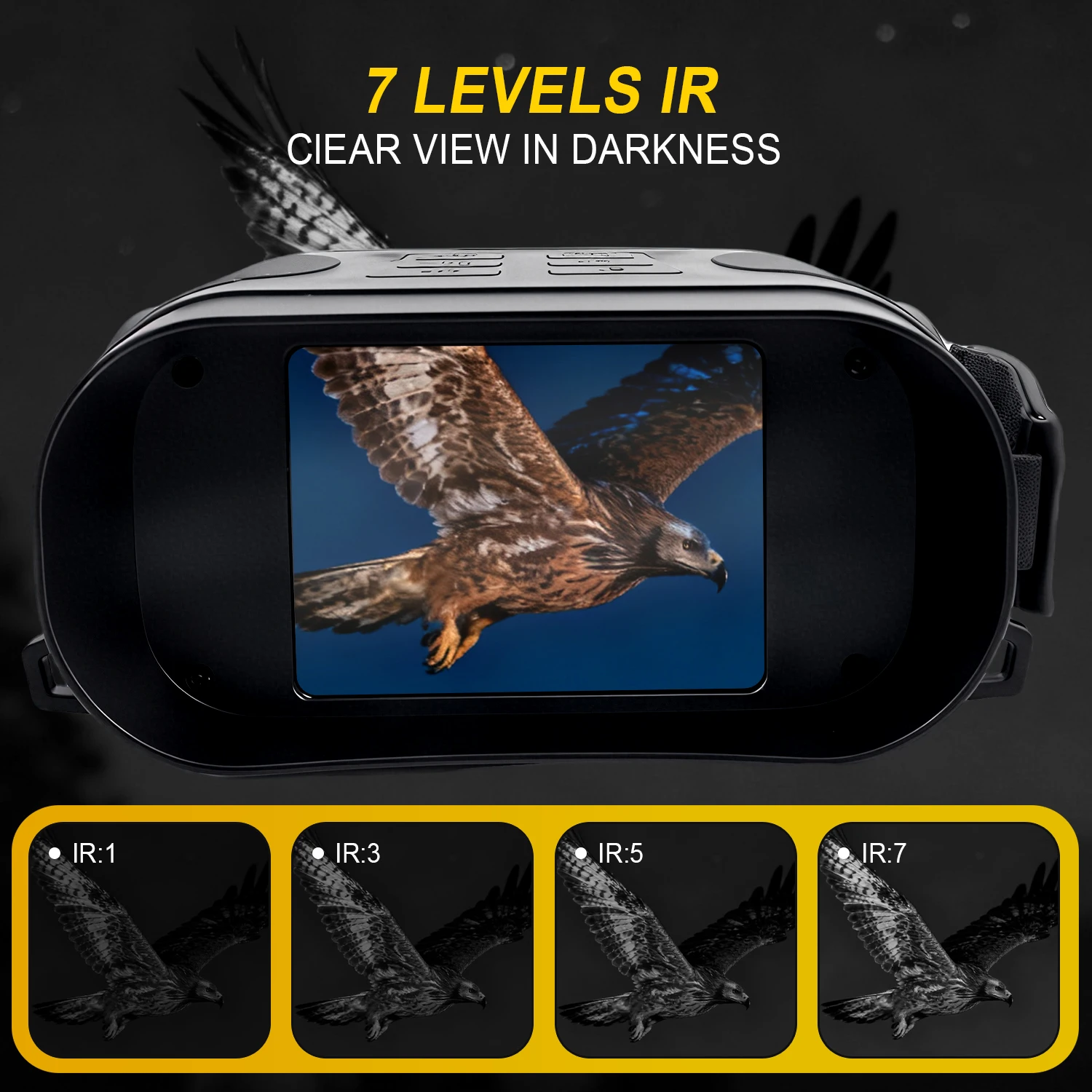 Бинокль ночного видения с 10-кратным цифровым зумом для взрослых, с картой 32 ГБ и ИК-подсветкой 850 нм для охоты, кемпинга и дикой природы