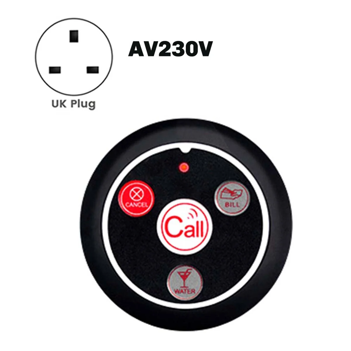 Retail! Cafe Waiter Service Buzzer 15 Table Call Button Transmitter 2 Watch Waiter Pager Wireless Calling System UK Plug