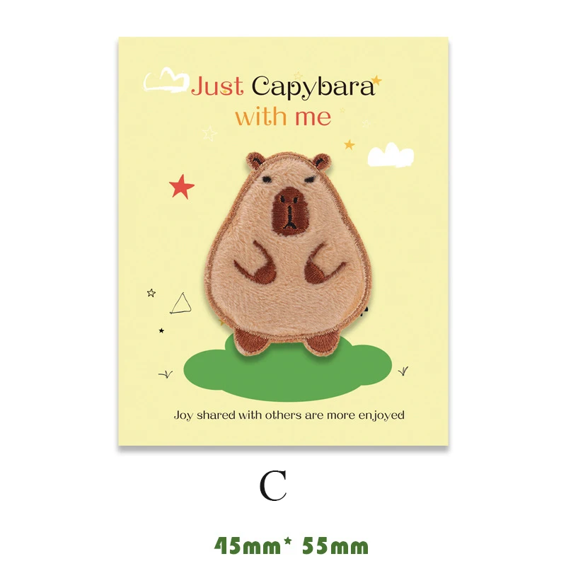 1-teilige süße Capybara bestickte Kleidungsaufnäher für Kleidung, Patch-Stoffaufkleber – Detail 8