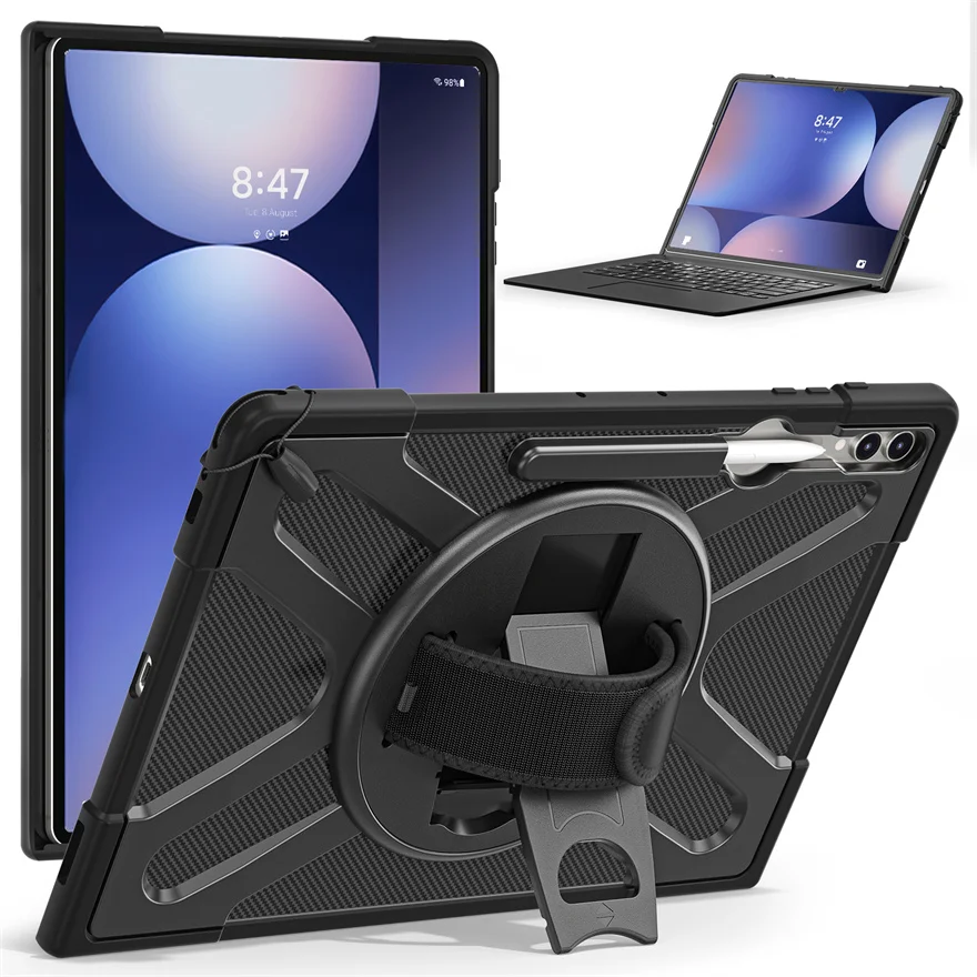 For Samsung Galaxy Tab S10 S9 S8 Ultra Case 14.6inch PC+TPU 360° Rotating Bracket with Four Corner Anti Drop Protective Shell