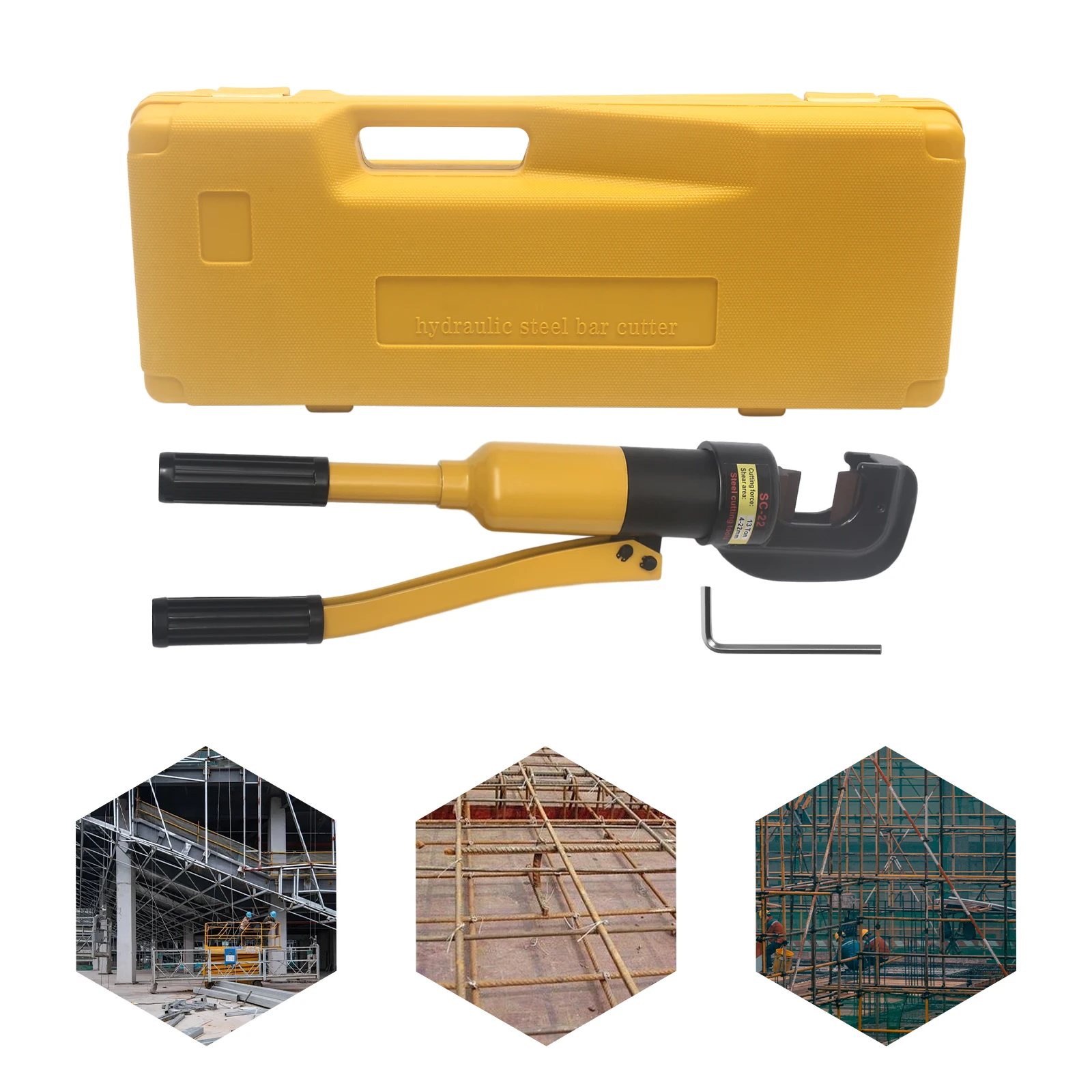 Rebar Cutting Tool with 8T Hydraulic Crimping Power Portable Rebar Cutter and Carrying Case for Construction and Industrial Use