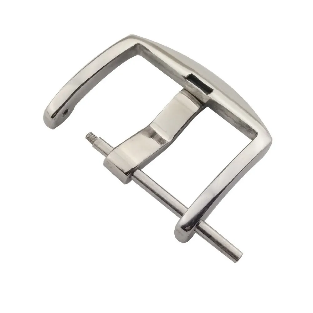 18 مللي متر 20 مللي متر 22 مللي متر 24 مللي متر 26 مللي متر الفضة مصقول الفولاذ المقاوم للصدأ المسمار في مشبك ساعة الرجال النساء حزام (استيك) ساعة حزام العالمي مشبك معدني