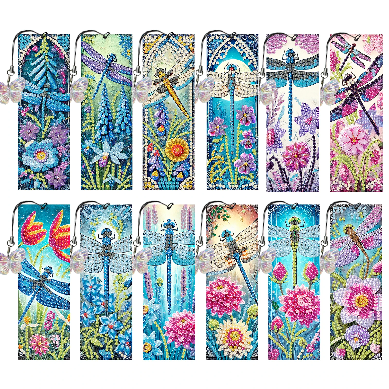

12Pcs Animal Landscape DIY Diamond Art Bookmark Diamond Art Painting Bookmark for DIY Making Beginners Adult Art Craft Supplies