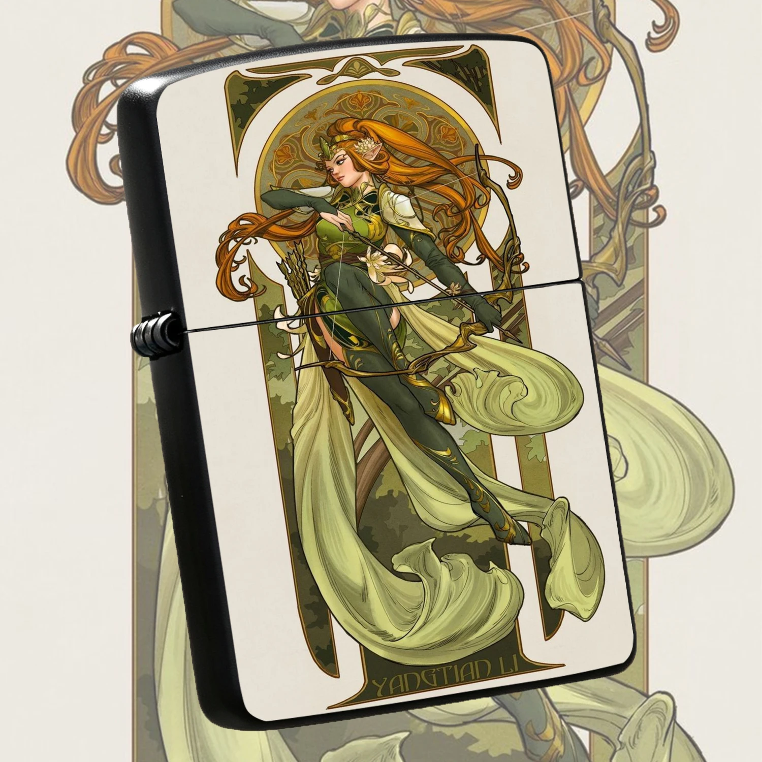 Art Nouveau Style Elf Themed Lighter, Exquisite Retro Pattern Design, High Aesthetic Portable Ignition Accessory, Suitable For Daily Outdoor Multiple Scenarios, Premium Fine Craftsmanship, Ideal For Gifting And Personal Collection, Adds Ele