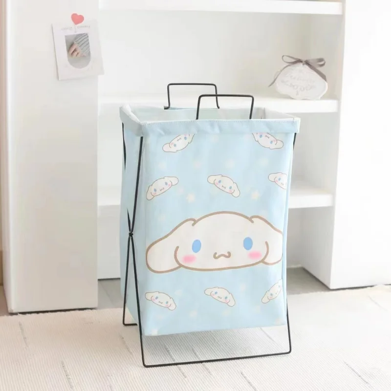 Kawaii Sanrio hellokid cestino portaoggetti Anime My Melody Kuromi Cinnamoroll cesto portabiancheria pieghevole Home Organizer cesto di lavaggio