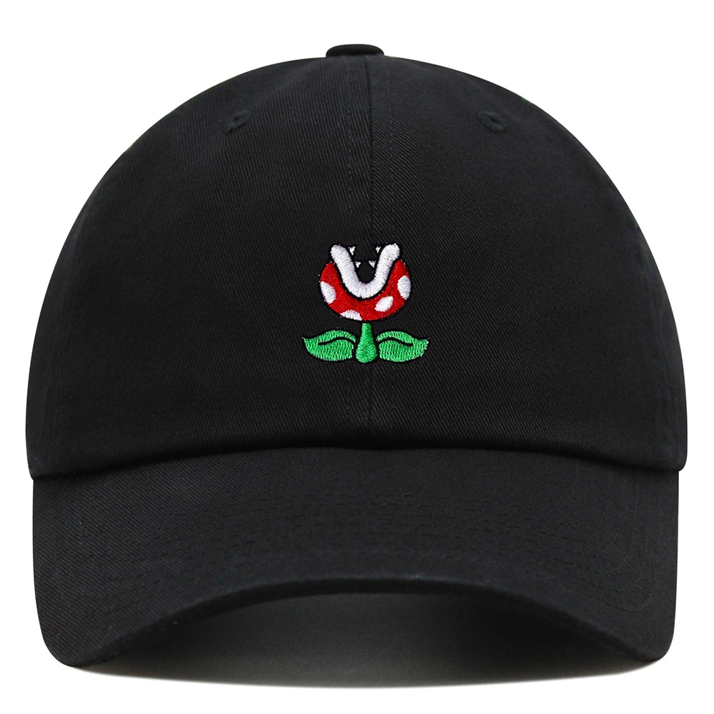 Piranha Plant Dad Hat Embroidered Cartoon Cute Mushroom Baseball Cap Woman Summer Cotton Sun Hat Man Trucker Hats