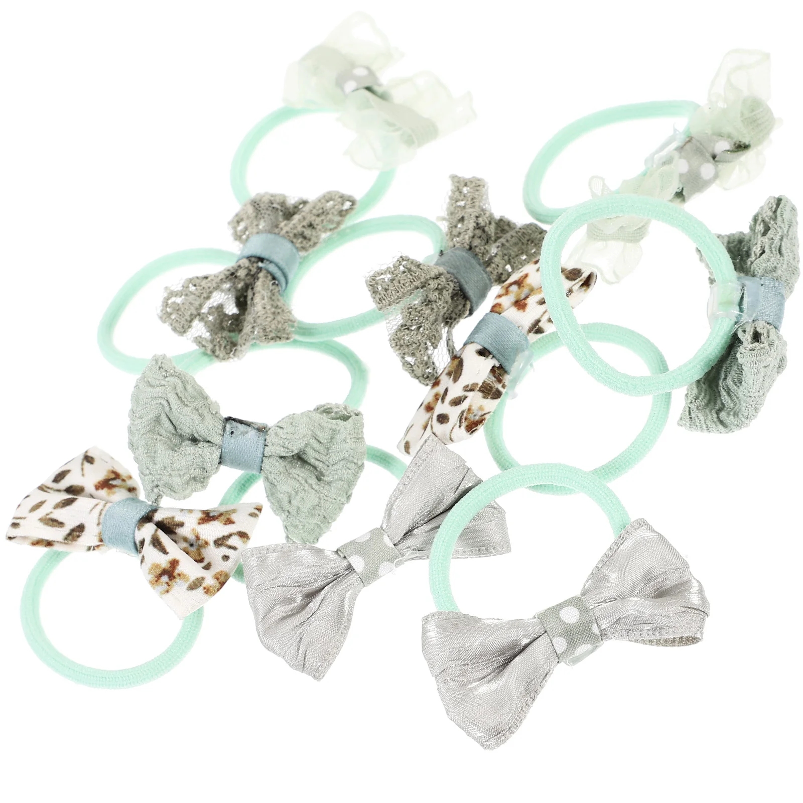 

10pcs Ties Unique Patterns Elastic Fashion Women Girls Tail Holders Thin Hair Ponytail Holders Hair Accessories