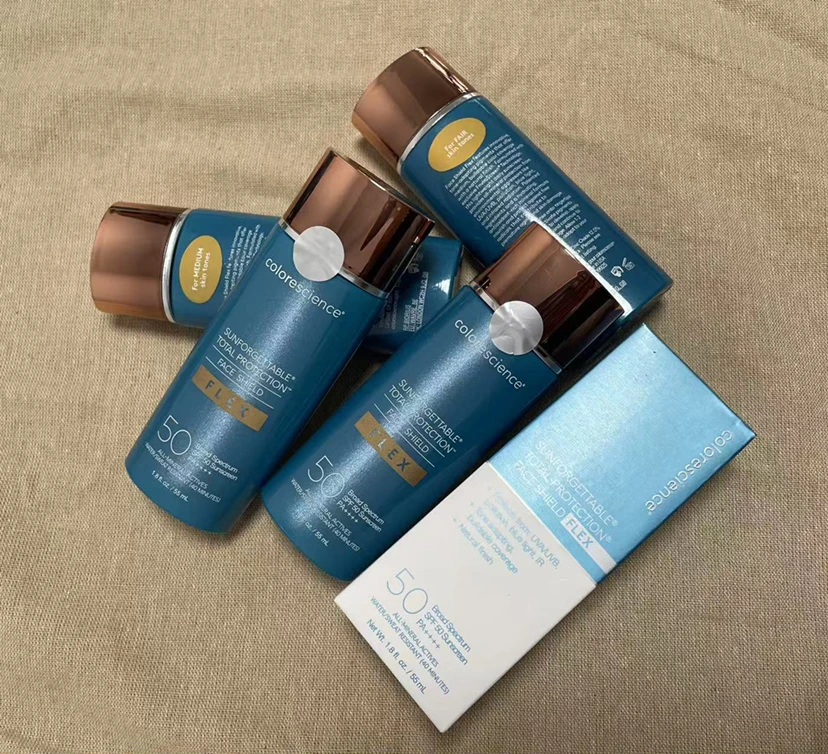 Colorescience SPF 50 Tinted Sunscreen Foundation, Water/Sweat Resistant Mineral Face Shield, Broad Spectrum UV Protection