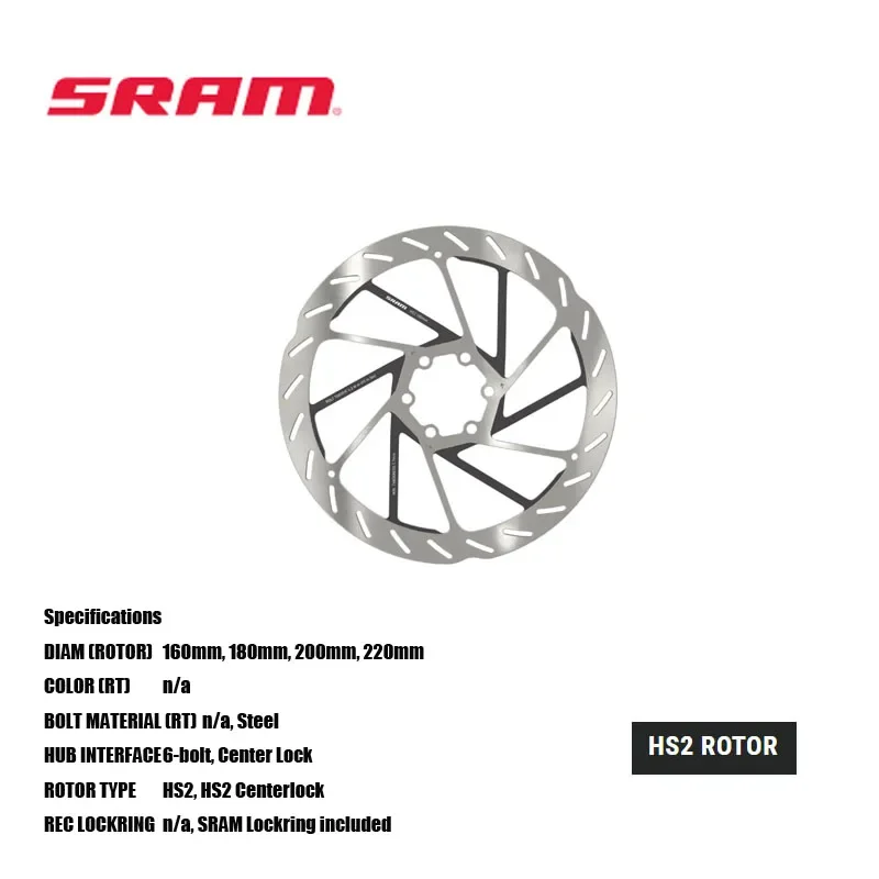 SRAM HS2 DISC ROTOR 6-bolt Thicker 2.00mm rotor  160mm, 180mm, 200mm, 220mm MTB & Road bicycle acesssories cycling