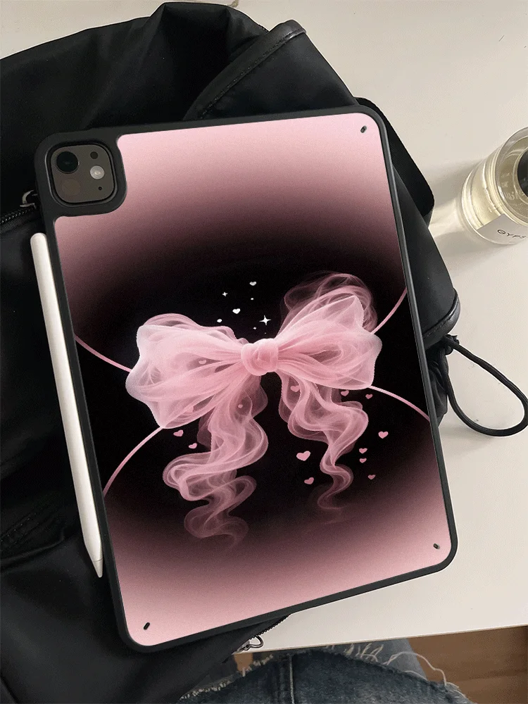 Y2K Pink Bow Heart Gradient Tablet Case Cute For iPad Mini 6 7 8.3