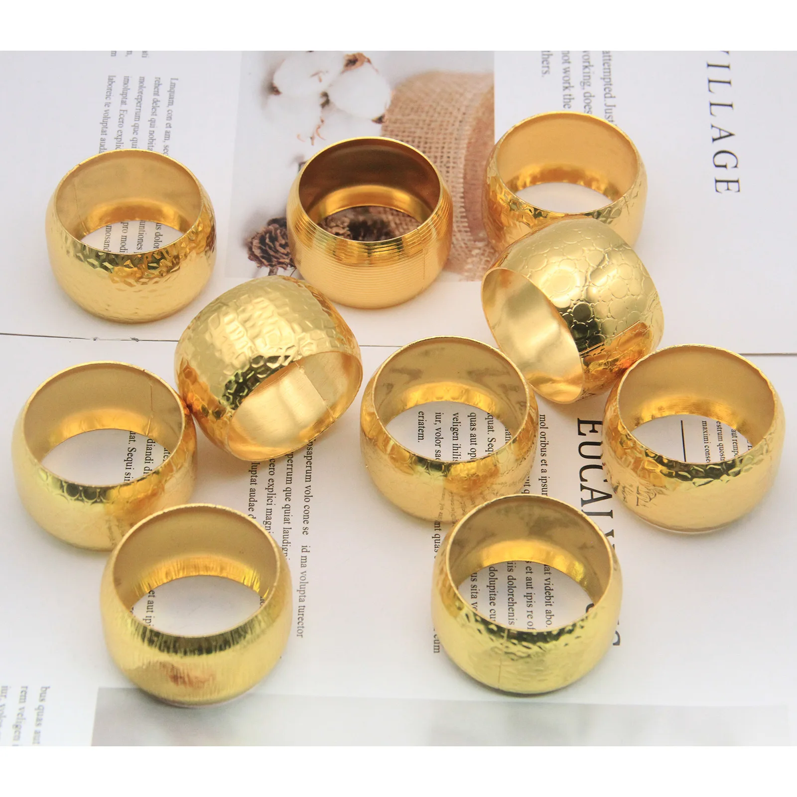 Hotel model room golden ring napkin buckle napkin ring Western restaurant metal napkin circle cloth ring