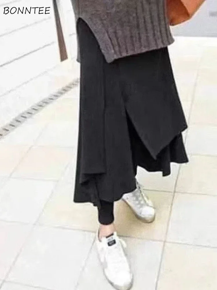

Irregular Skirts for Women Plus Velvet Thicker All-match Ulzzang Fashion Keep Warm Soft Autumn Winter Soft Temper Женская Юбка