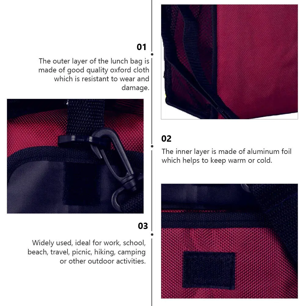 2 قطعة حقيبة نزهة معزولة أكسفورد القماش المحمولة علب الاغذية حفظ الطعام في الهواء الطلق التخييم شواء السفر التنزه التخزين