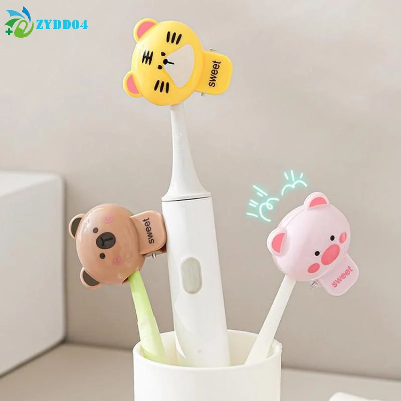 ●1/4Pcs Travel Cartoon Animals Toothbrush Head Cover Clips Plastic Portable Electric Toothbrush Dustproof Head Protector Cap