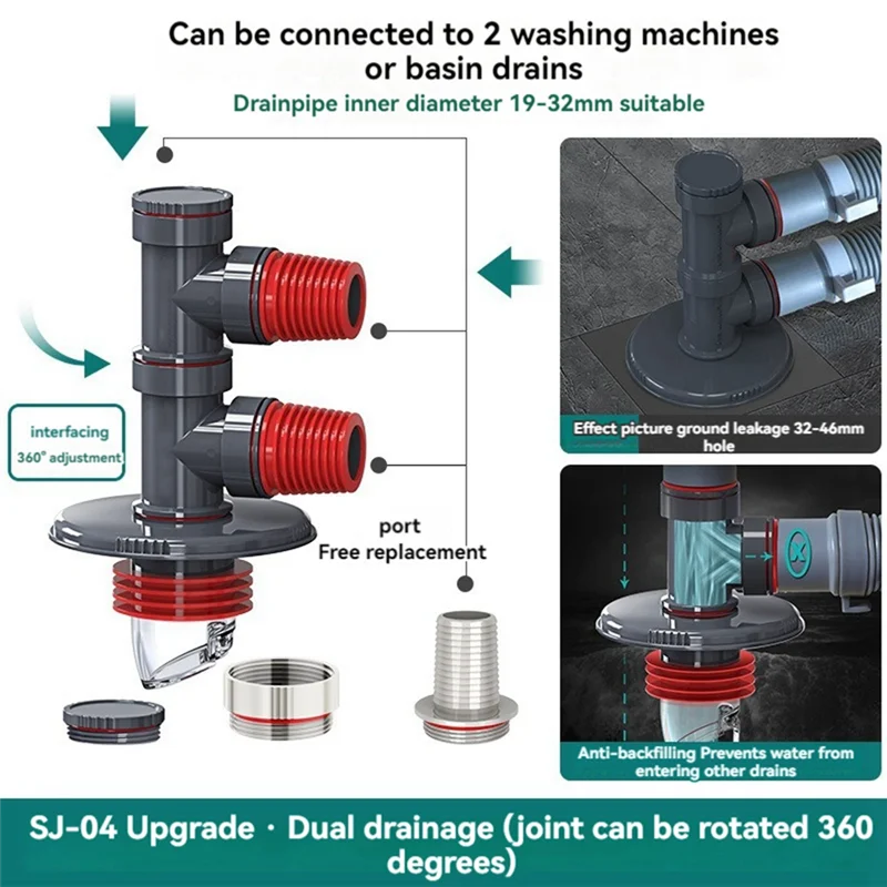 Tuyau de vidange multifonctionnel pour Machine à laver, tuyau d'égout, connecteur spécial de vidange de sol, adaptateur Anti-débordement déodorant, meilleure vente