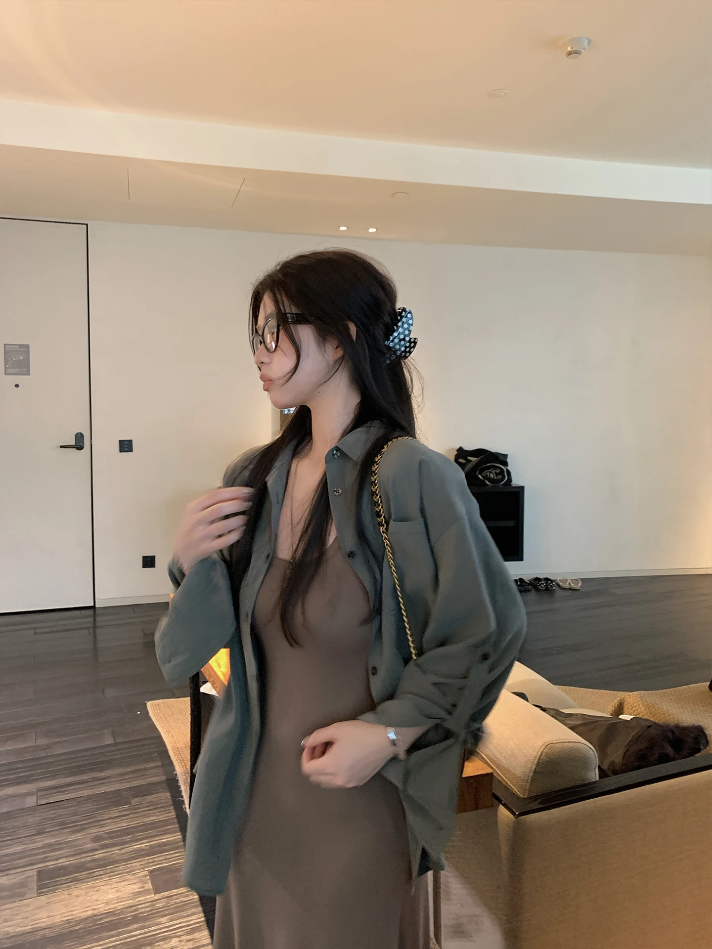 

Spring Modal Long Sleeve Shirt Loose Fit Turn-down Collar Simple Style Women's Comfortable Breathable Casual Button-up Top