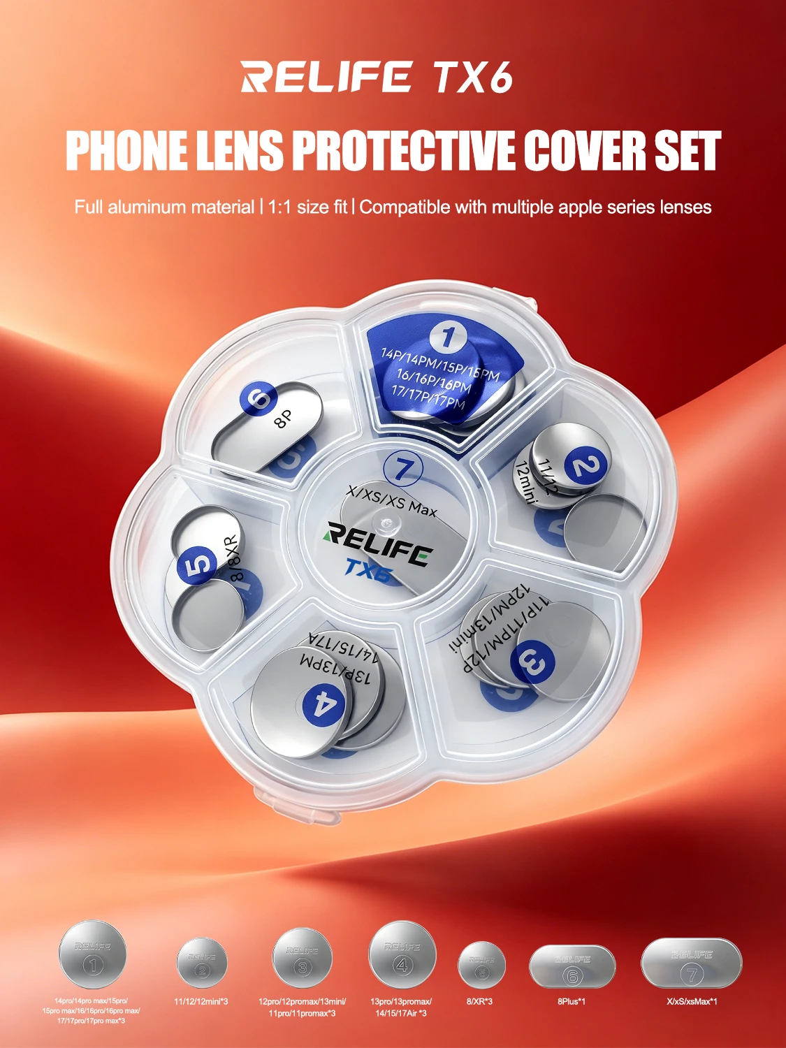 SUNSHINE TX6 Camera Lens Protective Cover Set For IPhone X-17 Series Camera Lens Repair Protective