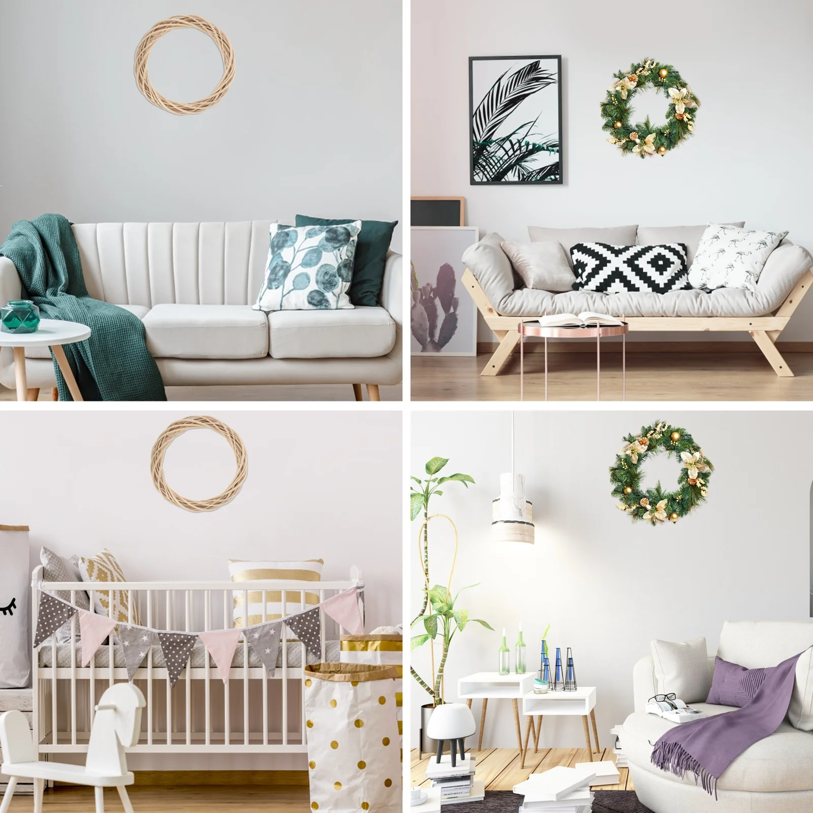 

Grapevine Wreath Vine Branch Decorative Wooden Twig Dia 30Cm Rustic Craft Door Wall Decor Handmade Natural Rattan