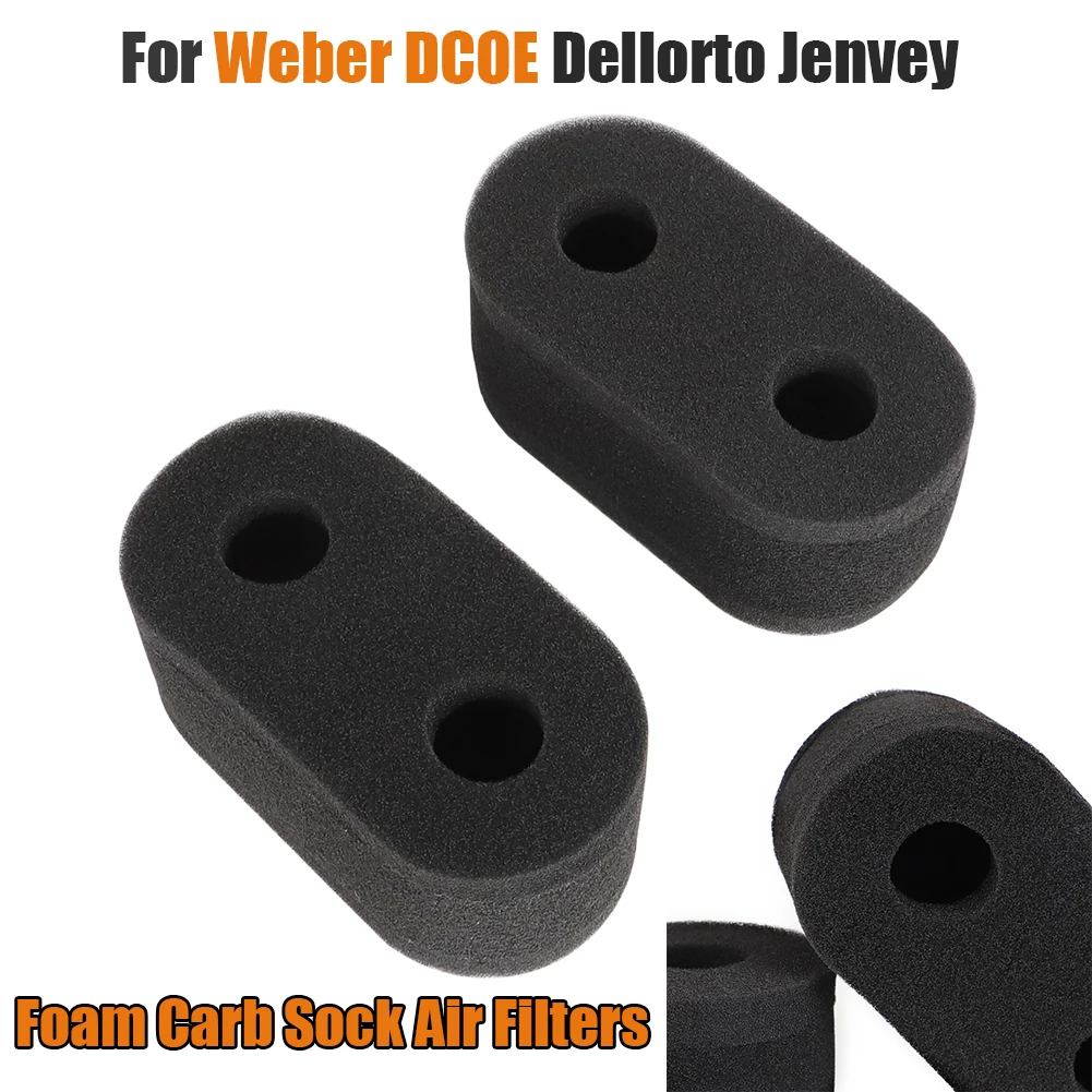 1 par de filtros de ar de meia de espuma carb trompete duplo para carburador weber dcoe dellorto jenvey